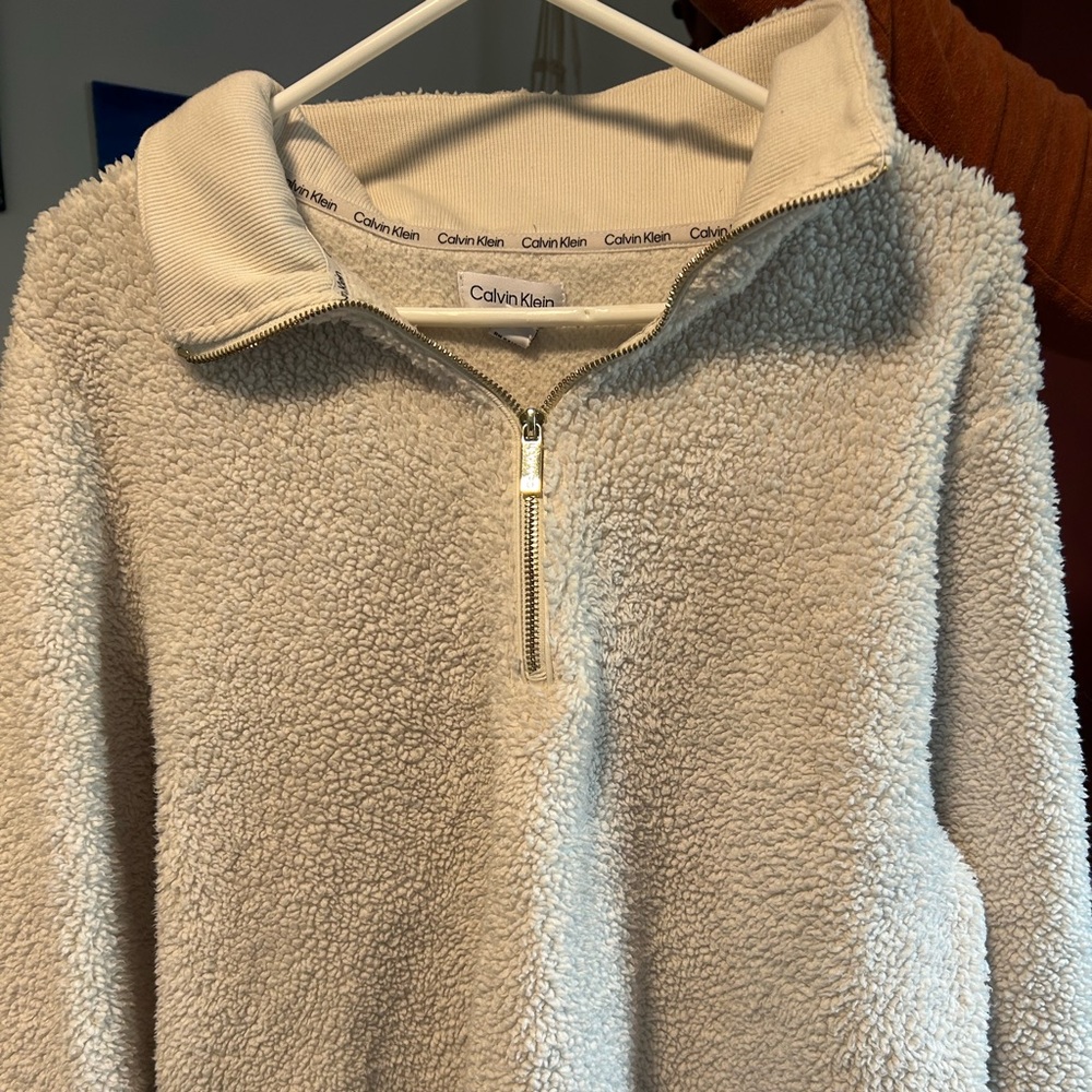 Calvin Klein women’s fuzzy pull over